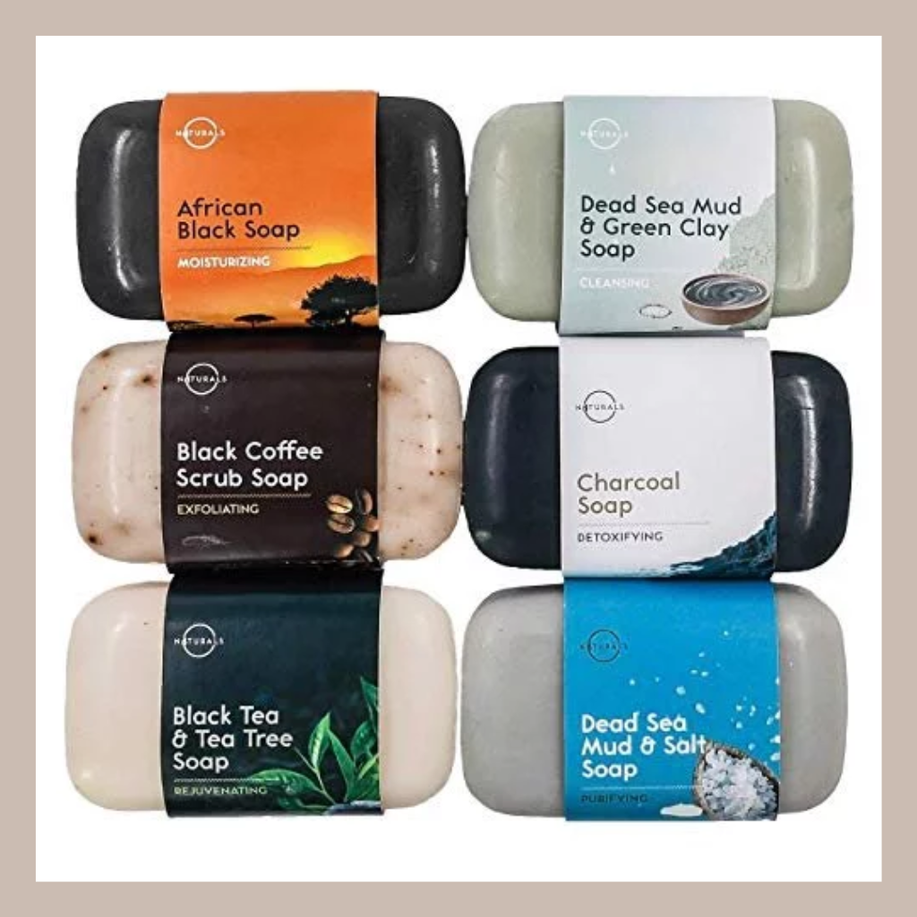 O Naturals 6-Piece Black Soap Collection - Organic & Natural Bar Soaps for Men & Women